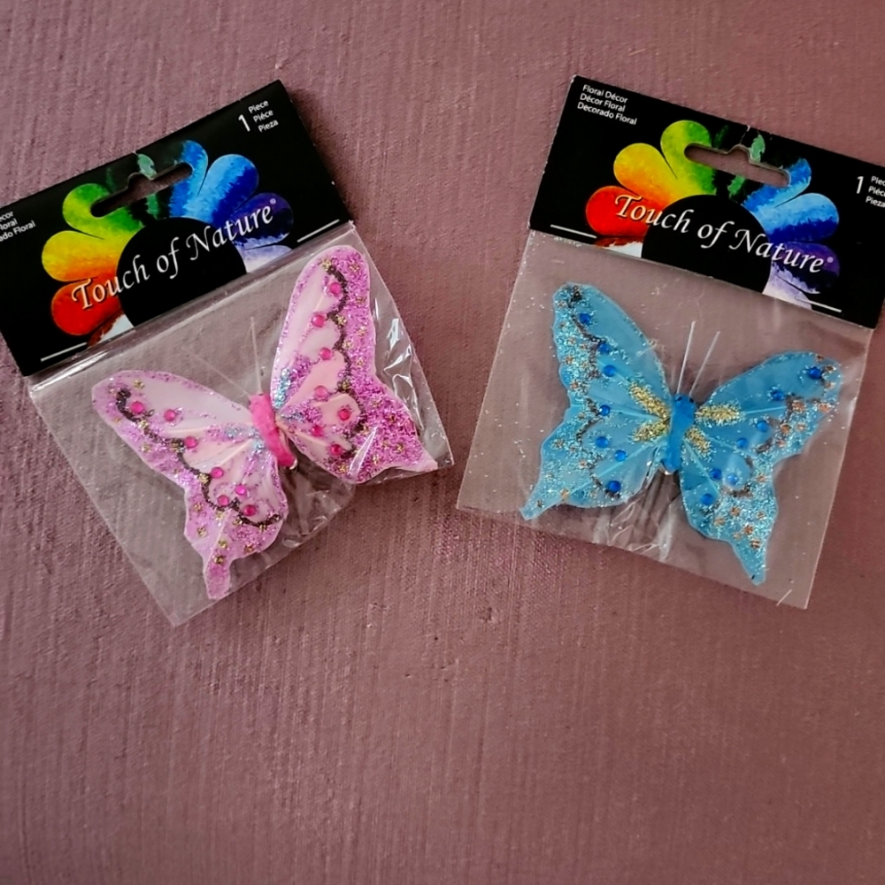 TOUCH OF NATURE BUTTERFLY CLIPS NWT  FOR HAIR, CRAFTS ETC
